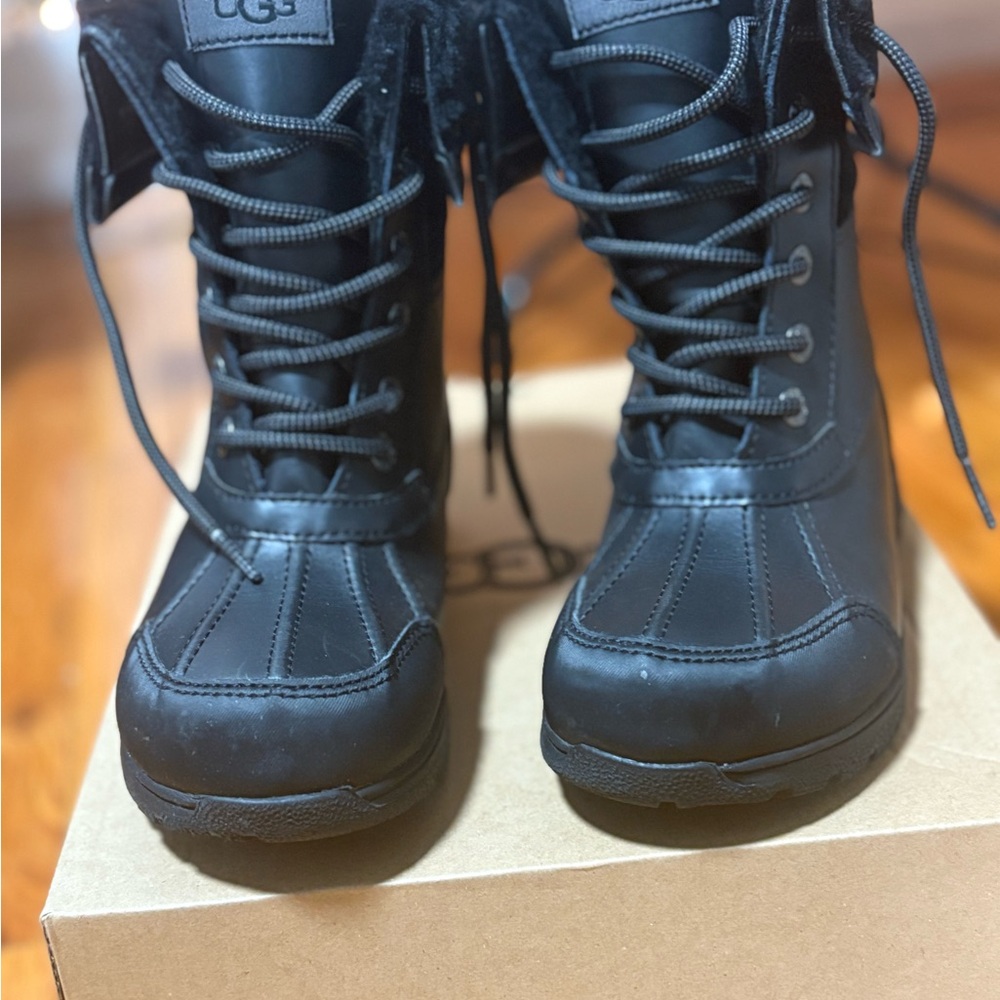 UGG Kids Black Lace-Up Boots